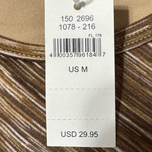 NWT Aerie Brown has and Tan Striped Crop Top Sports Bra - Picture 7 of 7